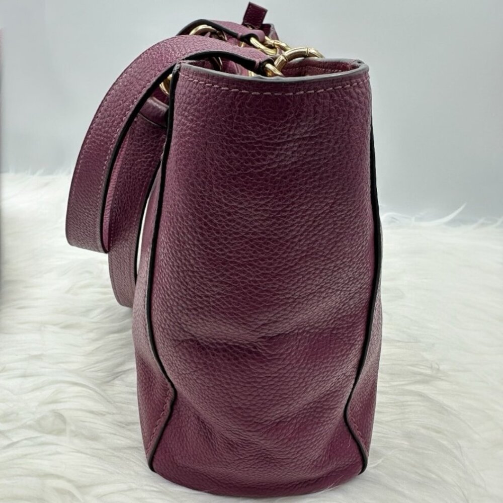⭐️⭐️SOLD⭐️⭐️ Coach Jes Pebbled Leather Tote/Shoulder Bag with Varsity Stripe - Picture 5 of 16